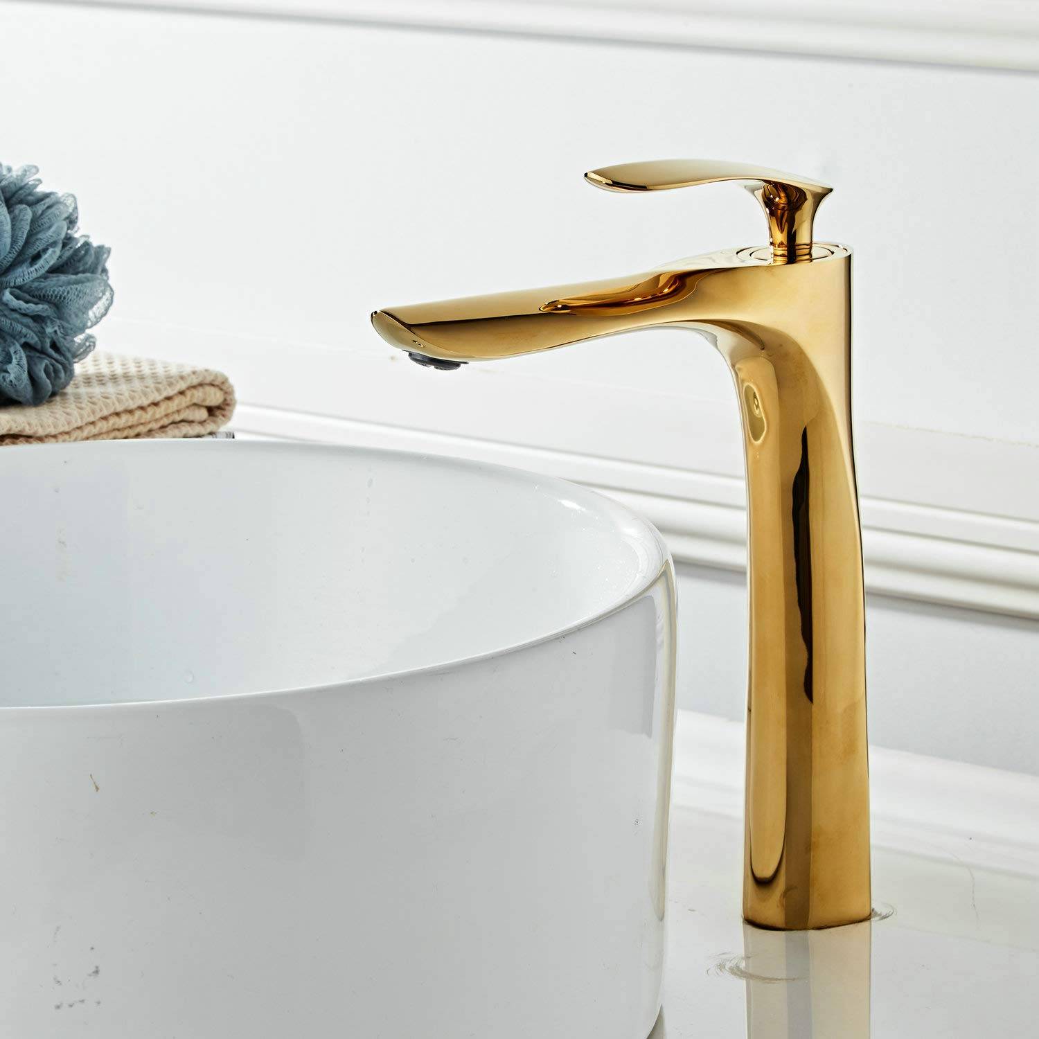 color dorado Pulverizador de resorte con doble boquilla para mezclador de cocina KunMai Monobloc