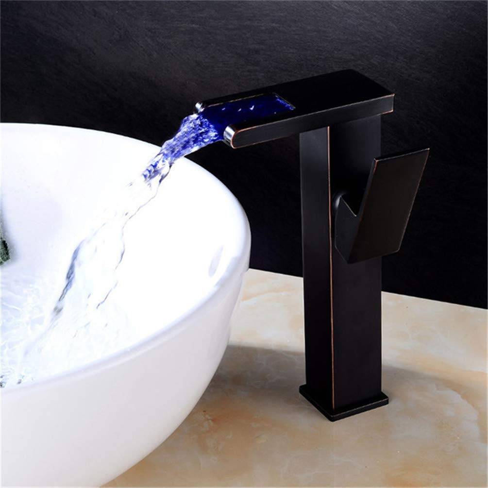 Iraza Grifo Lavabo Cascada Alta Monomando Grifer/ía de Ba/ño Grifo de Cuenca Cuarto de Ba/ño Cromado Estilo de Moderno Cromo