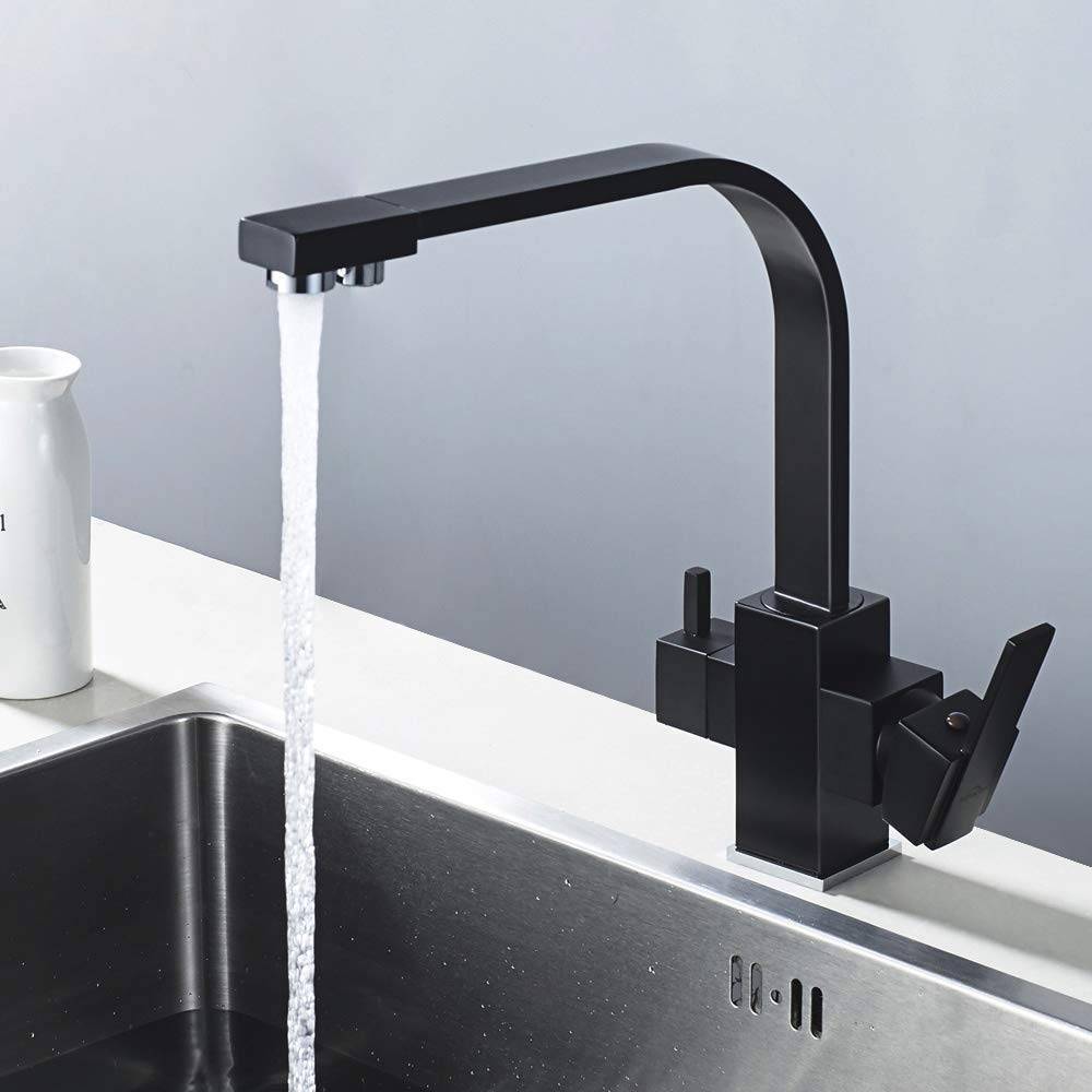 grifo 3 en 1 sistema de filtro grifo para fregadero fregadero ubeegol Grifo de agua potable de 3 v/ías para filtro de agua cocina grifo mezclador grifo